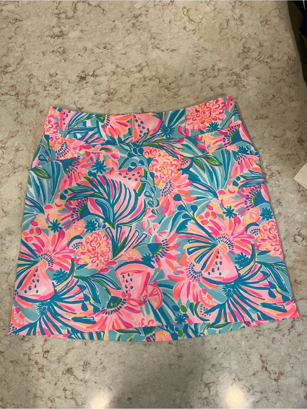 Lilly Pulitzer Jonas Skort 12 Hot Floral Pink Blue Watermelon  Resort